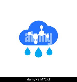 icône de pluie acide, vecteur plat Illustration de Vecteur