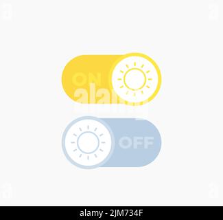 boutons bascule du mode jour, marche et arrêt Illustration de Vecteur