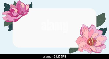 Cadre avec feuilles et fleurs autour et annonces importantes à l'intérieur. Cadre avec différentes usines et informations crutiales dans. Floral Illustration de Vecteur