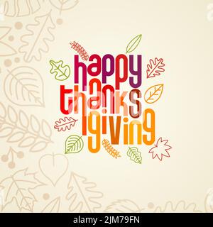 Motif typographique Vector Happy Thanksgiving. Illustration de Vecteur