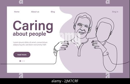 La charité et l'aide de la communauté de petits bénévoles. Les gens qui s'occupent. Volontaire, sponsoring, concept d'altruisme pour la bannière, la conception de site Web ou la page Web d'atterrissage. Illustration vectorielle Illustration de Vecteur