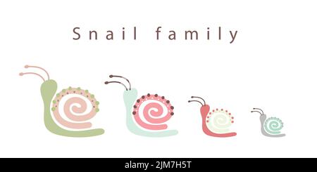 Escargots de dessins animés Illustration de Vecteur