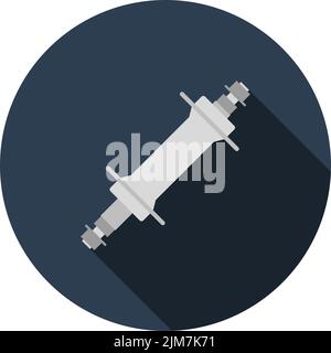 Icône du Hub vélo. Motif pochoir à cercle plat avec ombre longue. Illustration vectorielle. Illustration de Vecteur