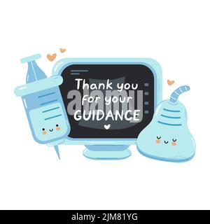 Joli personnage drôle de son. Vecteur dessin à la main dessin animé kawaii caractère simple icône d'illustration. Isolé sur fond blanc. Échographie, rayons X pour la grossesse concept de personnage de dessin animé Illustration de Vecteur