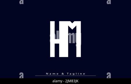 Lettres de l'alphabet initiales Monogram logo HM , MH Illustration de Vecteur