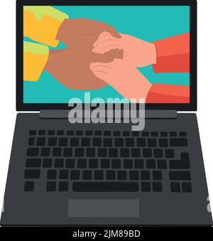 Le gars et la fille tiennent les mains de l'autre. Le concept de l'amour Illustration de Vecteur