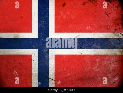 Grunge drapeau Norvège Banque D'Images