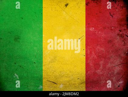 Grunge le drapeau du Mali Banque D'Images