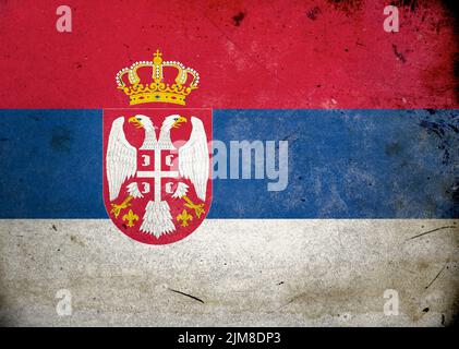 Grunge drapeau Serbie Banque D'Images