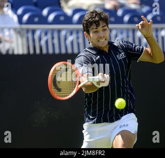 Cristian Garin (Chili) jouant au Rothesay International, Eastbourne, Royaume-Uni. 20th juin 2022. Banque D'Images