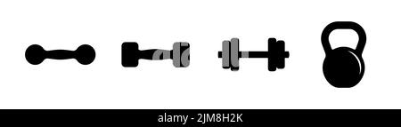 Élément de conception d'icône barbell et Dumbbell adapté aux sites Web, à la conception d'impression ou à l'application Illustration de Vecteur