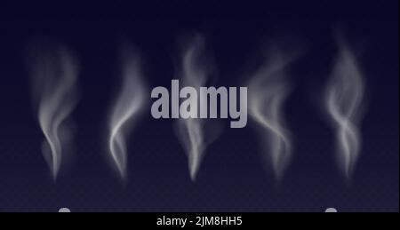 Vapeur d'aliments chauds, fumée de cigarette, effets de vapeur du thé ou du café chauffé. Illustration de Vecteur