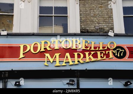 Panneau Portobello Market Banque D'Images