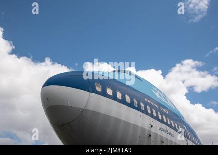 Lelystad, pays-Bas. Juillet 2022. La partie avant du Boeing 747. Photo de haute qualité. Gros plan. Banque D'Images