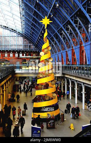 Arbre de Noël des vainqueurs olympiques de Grande-Bretagne Banque D'Images