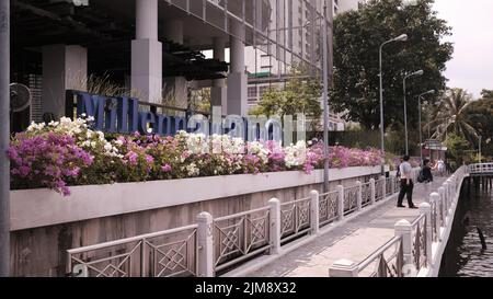 Hilton Millennium Hôtel sur les rives de la rivière Chao Phraya, Bangkok Thaïlande Banque D'Images