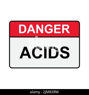 Danger Acids signe icône vecteur pour la conception graphique, logo, site Web, médias sociaux, application mobile, Illustration de l'interface utilisateur Illustration de Vecteur