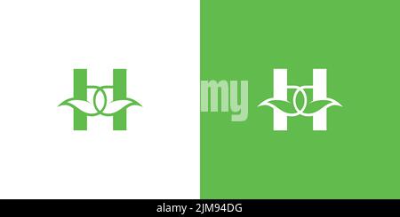 Moderne et naturel lettre H initiales logo design Illustration de Vecteur