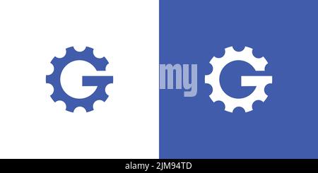 Conception robuste et moderne du logo mécanique de la lettre G Gear Illustration de Vecteur