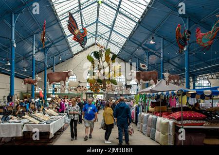 Market Hall, Abergavenny, Monbucshire, pays de Galles Banque D'Images