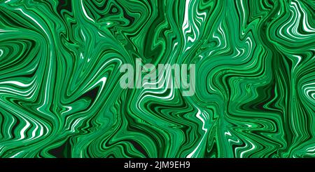 Vert malachite, motif en marbre sans couture avec tourbillons psychédéliques. Texture acrylique liquide vectorielle. Flow art. Trippy 70s fond textile. Simpl. De colorant de cravate Illustration de Vecteur
