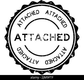 Grunge black ronde word en annexe joint en caoutchouc stamp sur fond blanc Illustration de Vecteur
