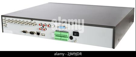 Magnétoscope numérique vue arrière isométrique isolée sur le blanc Banque D'Images