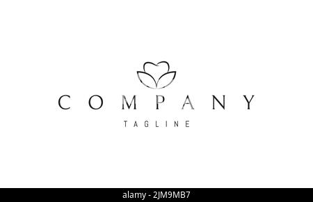 Logo vectoriel sur lequel une image abstraite d'une dent sur l'arrière-plan de deux feuilles. Illustration de Vecteur