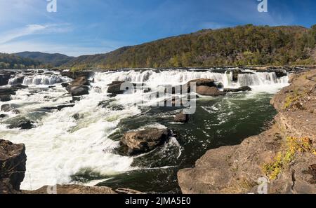 Chutes de Sandstone sur New River Summers County West Virginia Banque D'Images