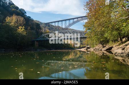 Pont Old River gorge et New River gorge en Virginie occidentale Banque D'Images