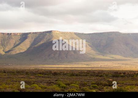 Quelques montagnes au soleil sur le plateau de Bokkeveldplateau près de Nieuwoudtville, Cap Nord, Afrique du Sud Banque D'Images