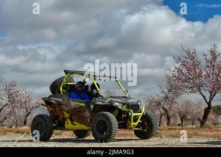 Rallye de véhicules tout-terrain, 4x4, à travers le sud de l'Espagne. Banque D'Images