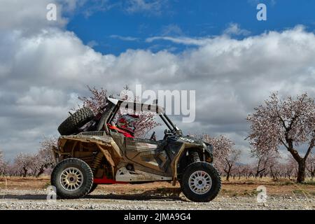 Rallye de véhicules tout-terrain, 4x4, à travers le sud de l'Espagne. Banque D'Images