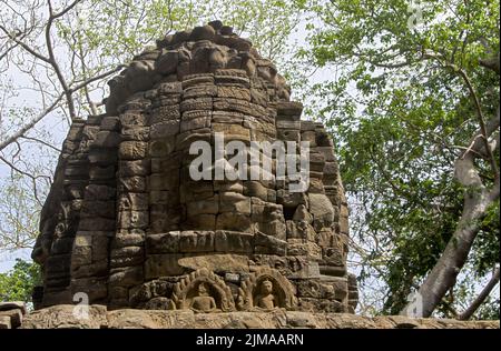 Vue sur la tour Banteay Chhmar Banque D'Images