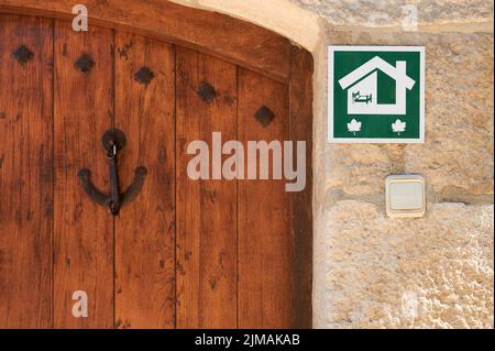 Détail de l'entrée de la maison rurale, Urederra, Baquedano, Navarre, Espagne, Europe Banque D'Images