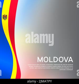 Abstrait agitant le drapeau de la moldavie. Couverture patriotique moldave d'État, prospectus. Fond créatif pour la moldavie carte de vacances patriotique conception. Affiche nationale Illustration de Vecteur