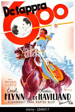 De tappra 600 - la charge de la Brigade légère (Warner Bros., 1936). Poster de film suédois. Eric Rohman Banque D'Images