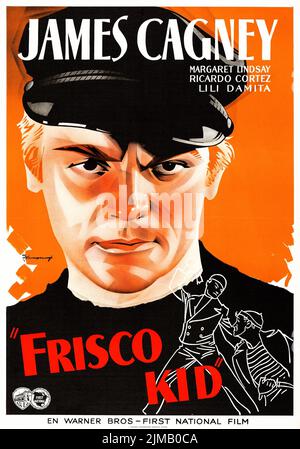 Frisco Kid (Warner Bros., 1935). Poster de film suédois. James Cagney. Eric Rohman Banque D'Images
