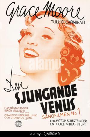 Den sjungande Vénus - Grace Moore - une nuit d'amour (Columbia film A. B., 1934). Poster de film suédois. Eric Rohman Banque D'Images