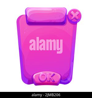 Jelly, FANTASY interface modèle de menu de jeu en style de dessin animé isolé sur fond blanc. Actif d'interface utilisateur, cadre pour la conception des paramètres. Toile décontractée 2D élément. Illustration vectorielle Illustration de Vecteur