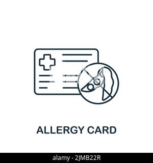 Icône carte d'allergie. Icône allergie simple monochrome pour les modèles, la conception Web et les infographies Illustration de Vecteur