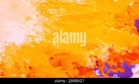 abstrait jaune orange peinture fond soleil splash Banque D'Images