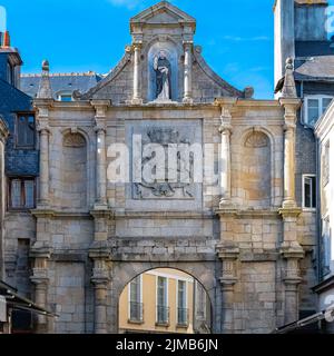 Vannes, en Bretagne, vieille ville, porte Saint-Vincent au centre, détail Banque D'Images