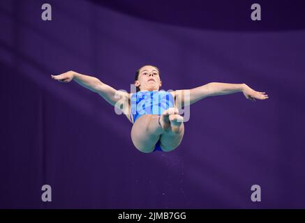 Clara Kerr, en Écosse, lors de la finale féminine du Springboard 1m au Sandwell Aquatics Center, le huitième jour des Jeux du Commonwealth 2022 à Birmingham. Date de la photo: Vendredi 5 août 2022. Banque D'Images