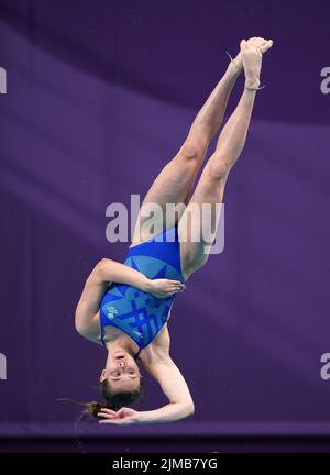 Clara Kerr, en Écosse, lors de la finale féminine du Springboard 1m au Sandwell Aquatics Center, le huitième jour des Jeux du Commonwealth 2022 à Birmingham. Date de la photo: Vendredi 5 août 2022. Banque D'Images