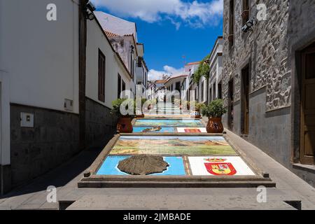 La célèbre rue Paseo de Canarias sur Firgas, Gran Canaria, îles Canaries, Espagne Banque D'Images