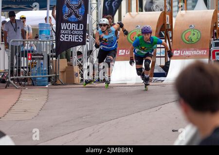 IMAGIN manifestations sportives d'été extrêmes, Barcelone. Divers sports extrêmes sur l'eau et la terre Banque D'Images