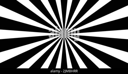Arrière-plan abstrait vectoriel en étoile rétro noir et blanc. Illustration radiale Sunburst. Illustration de Vecteur