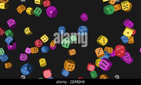 Rainbow Color Dice, illustration 3D Banque D'Images