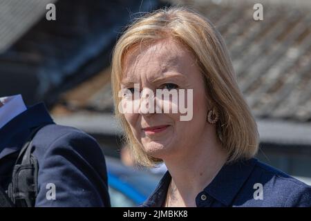 Le député de la très honorable Elizabeth Truss , fait campagne pour devenir le chef du Parti conservateur et le prochain premier ministre . Banque D'Images